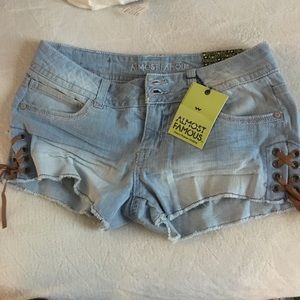 Micro mini denim shorts